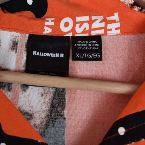 Halloween 2 Men's Button-Up Graphic Print Shirt Size XL Horror Classic - Picture 6 of 7